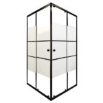 Kabin Palermo 100 Kare Beyaz Şerit Desen Siyah Profil 4mm H:185