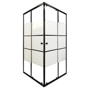 Kabin Palermo 100 Kare Beyaz Şerit Desen Siyah Profil 4mm H:185