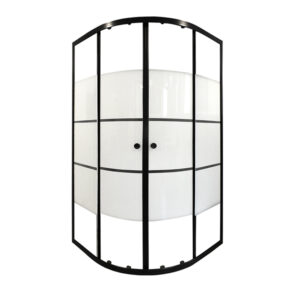 Kabin Palermo 100 Oval Beyaz Şerit Desen Siyah Profil 4mm H:185