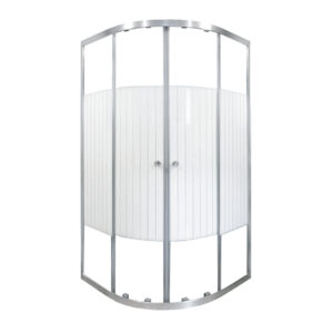 Kabin Paris 100 Oval Beyaz Dik Desen Parlak Krom 4mm H:185