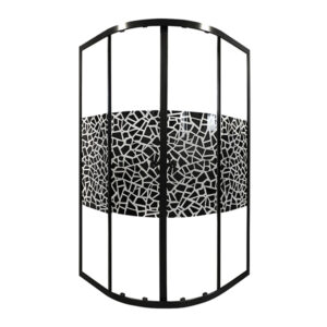 Kabin Porto 100 Oval Siyah Mozaik Desen Profil 4mm H:185